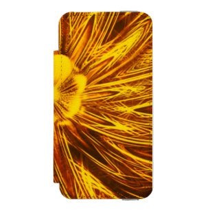Abstract Lines Yellow Flower iPhone SE/5/5s Wallet Case