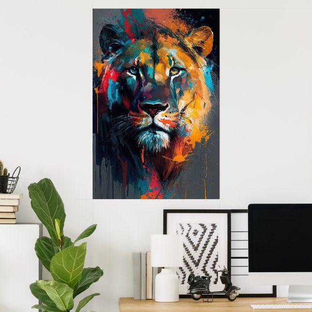 Abstract Lion 2 Poster (Home Office)