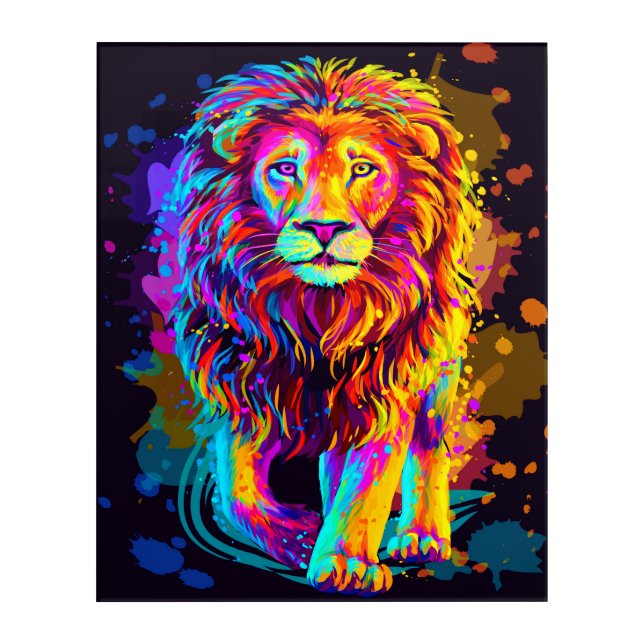 Abstract Lion Acrylic Art (Front)