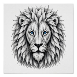 Abstract Lion Art Poster