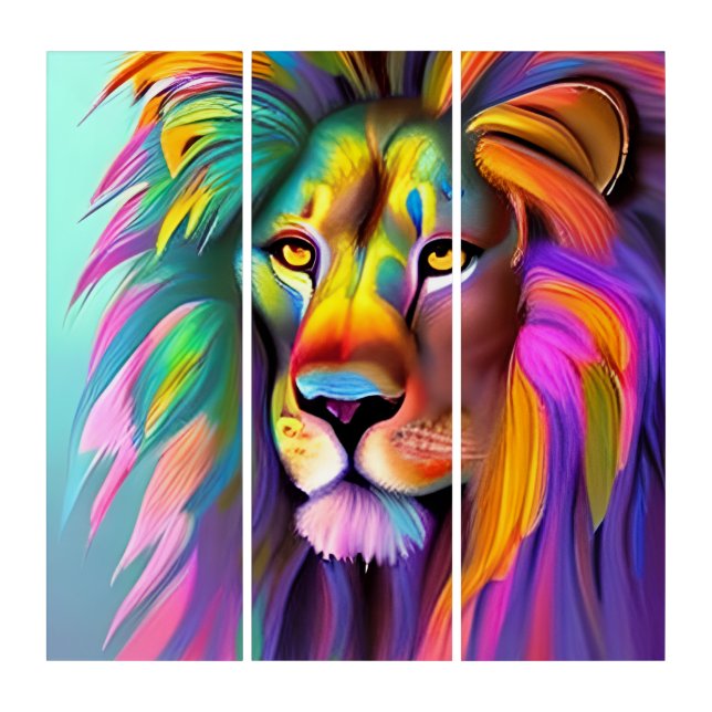 Abstract Lion Face Mystical Fantasy Art (Front)