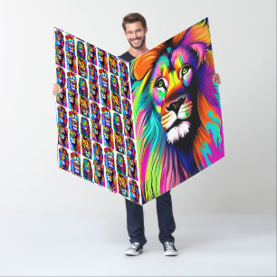 Abstract Lion Face Mystical Fantasy Art Birthday Card