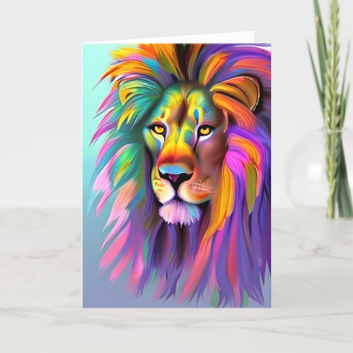 Abstract Lion Face Mystical Fantasy Art Card