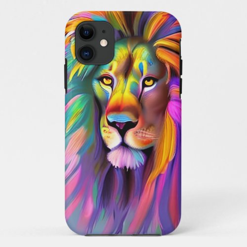 Abstract Lion Face Mystical Fantasy Art iPhone 11 Case