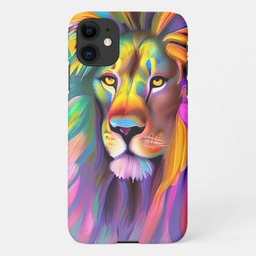 Abstract Lion Face Mystical Fantasy Art iPhone 11 Case
