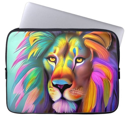 Abstract Lion Face Mystical Fantasy Art Laptop Sleeve