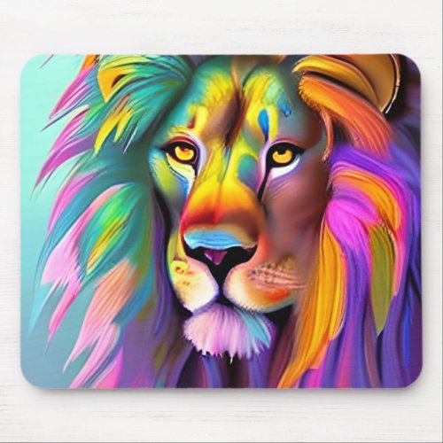 Abstract Lion Face Mystical Fantasy Art Mouse Pad
