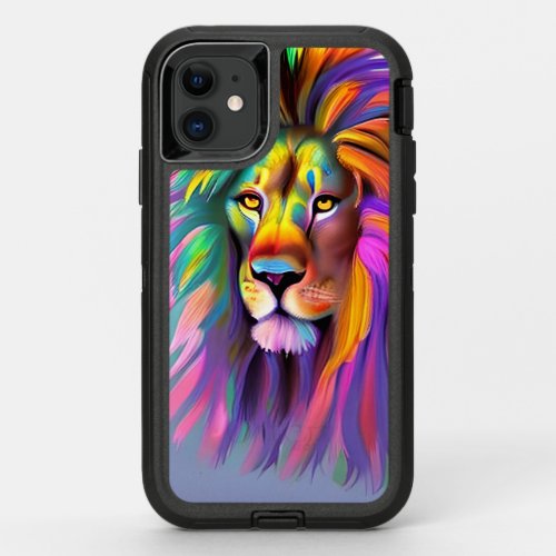 Abstract Lion Face Mystical Fantasy Art OtterBox Defender iPhone 11 Case