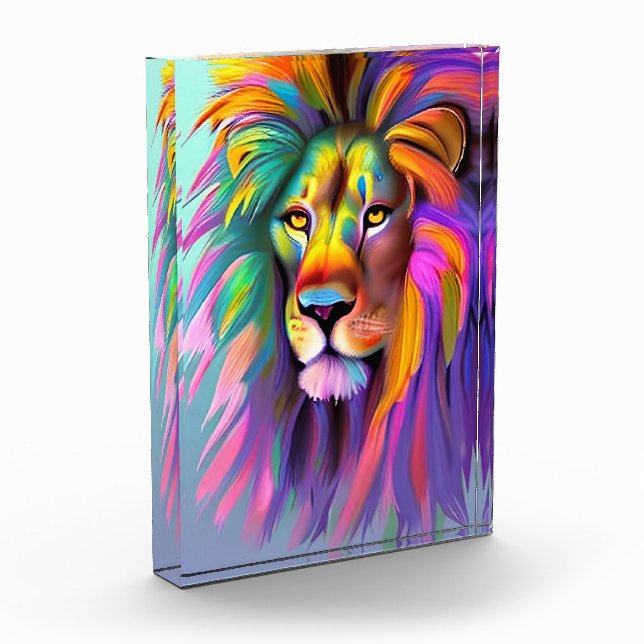 Abstract Lion Face Mystical Fantasy Art Photo Block (Left)