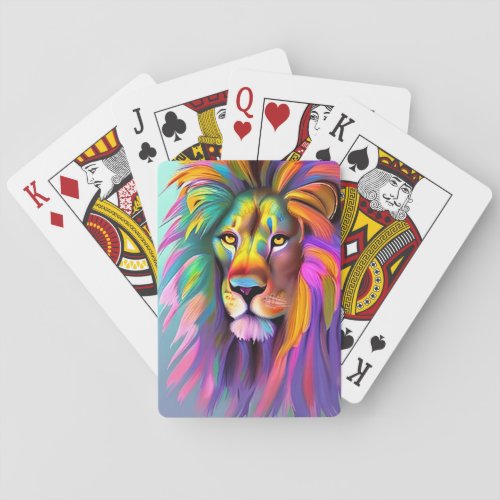 Abstract Lion Face Mystical Fantasy Art Poker Cards