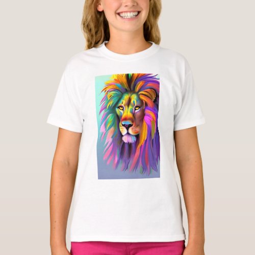 Abstract Lion Face Mystical Fantasy Art T_Shirt