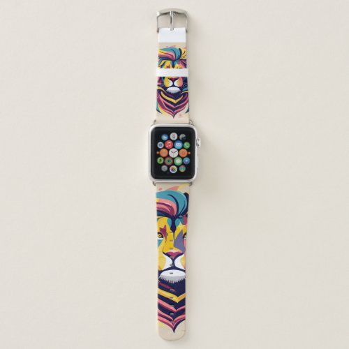 Abstract Lion Head Art Apple Watch Band