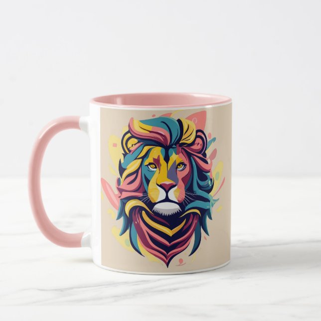 Abstract Lion Head Art Mug (Left)