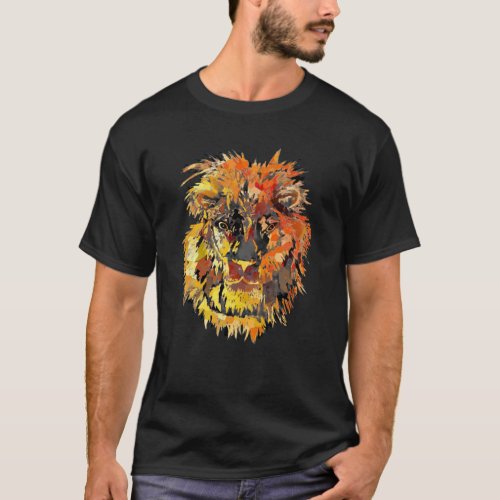 Abstract Lion Head T_Shirt