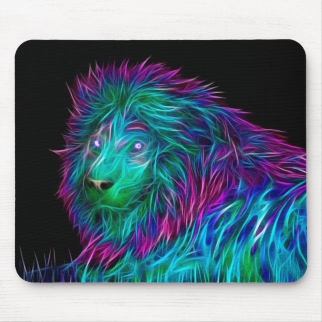 Abstract Lion Mouse Pad (Front)