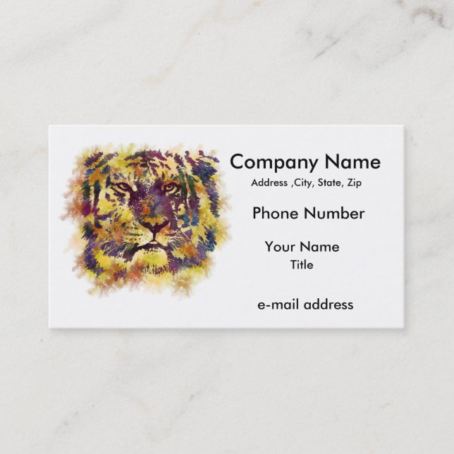 Abstract Lion Paintng Business Card (Front)