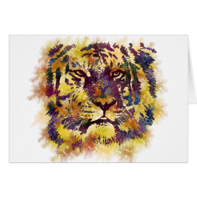 Abstract Lion Paintng Cards (Front Horizontal)