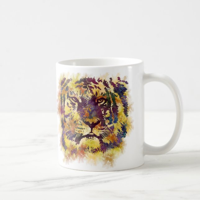 Abstract Lion Paintng Coffee Mug (Right)