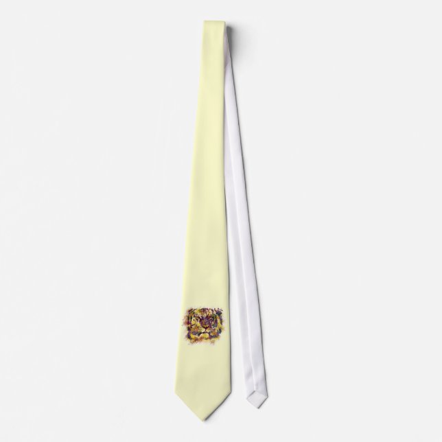 Abstract Lion Paintng Neck Tie (Front)
