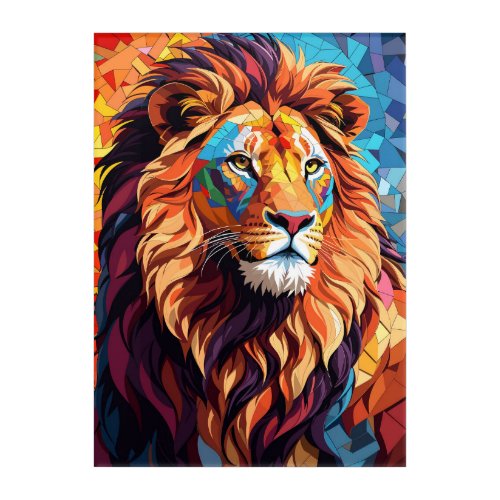Abstract Lion Pattern Acrylic Print