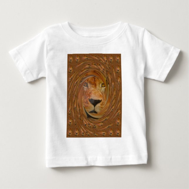Abstract Lion Safari Art Print Baby T-Shirt (Front)