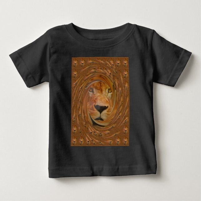 Abstract Lion Safari Art Print Baby T-Shirt (Front)