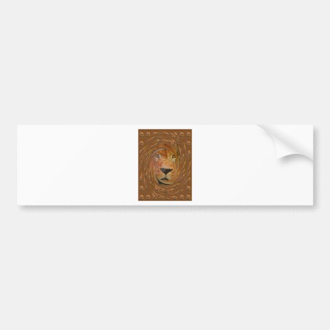 Abstract Lion Safari Art Print Bumper Sticker (Front)