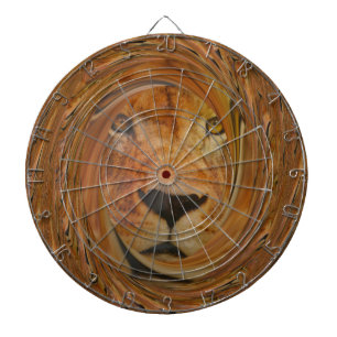 Abstract Lion Safari Art Print Dartboard With Darts