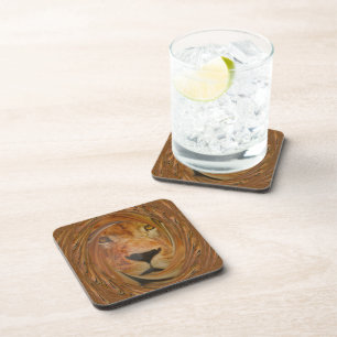Abstract Lion Safari Art Print Drink Coaster
