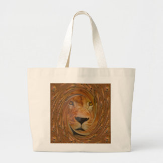 Abstract Lion Safari Art Print Large Tote Bag
