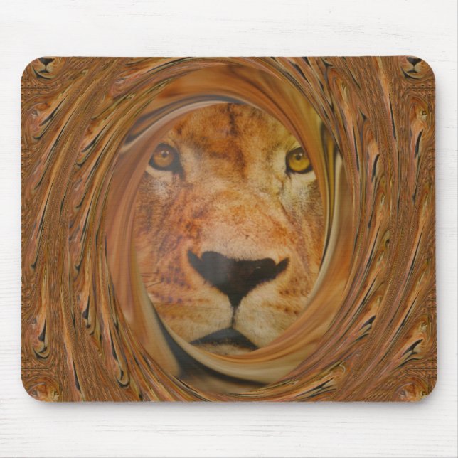 Abstract Lion Safari Art Print Mouse Pad (Front)