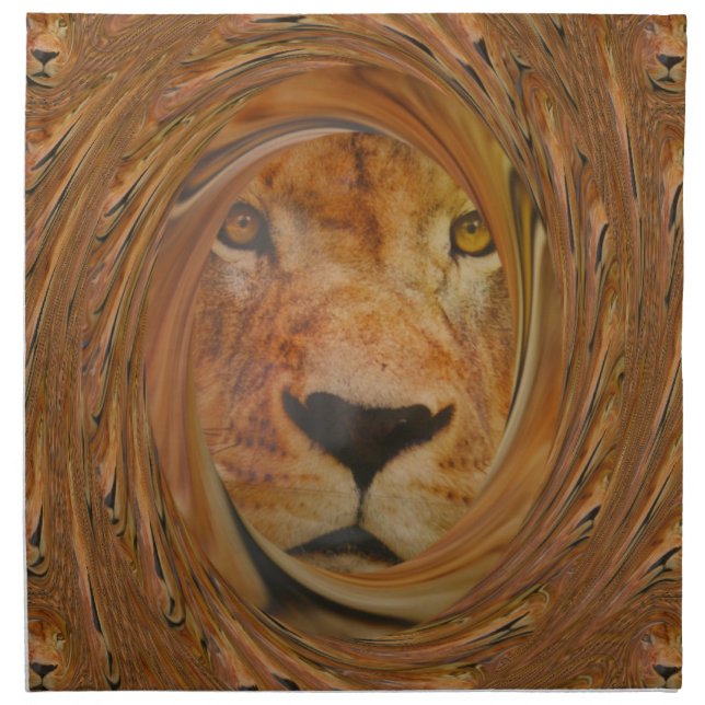 Abstract Lion Safari Art Print Napkin (Front)