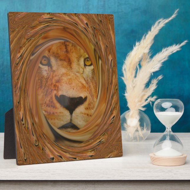 Abstract Lion Safari Art Print Plaque (Side)