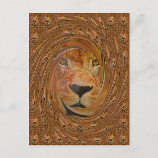 Abstract Lion Safari Art Print Postcard (Front)