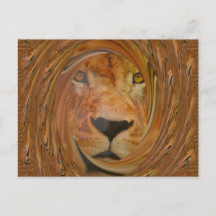 Abstract Lion Safari Art Print Postcard