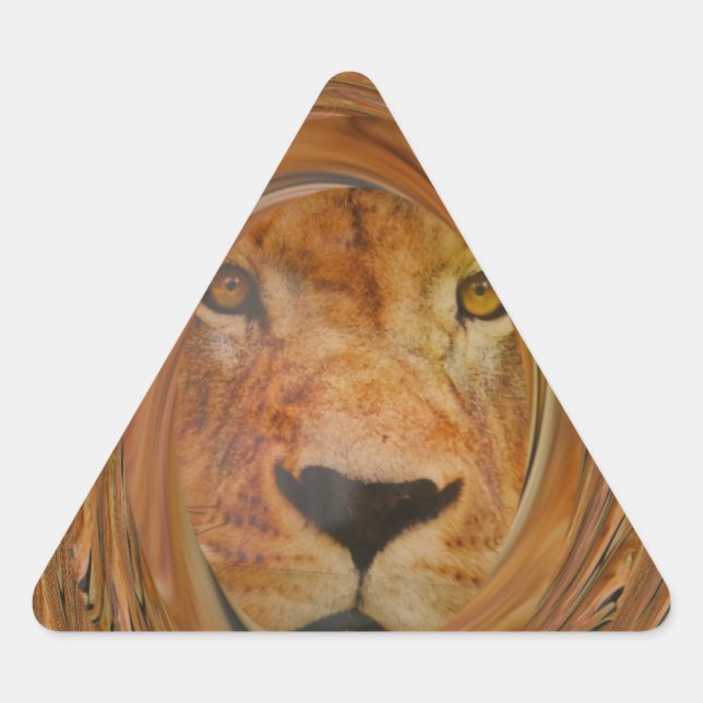 Abstract Lion Safari Art Print Triangle Sticker (Front)