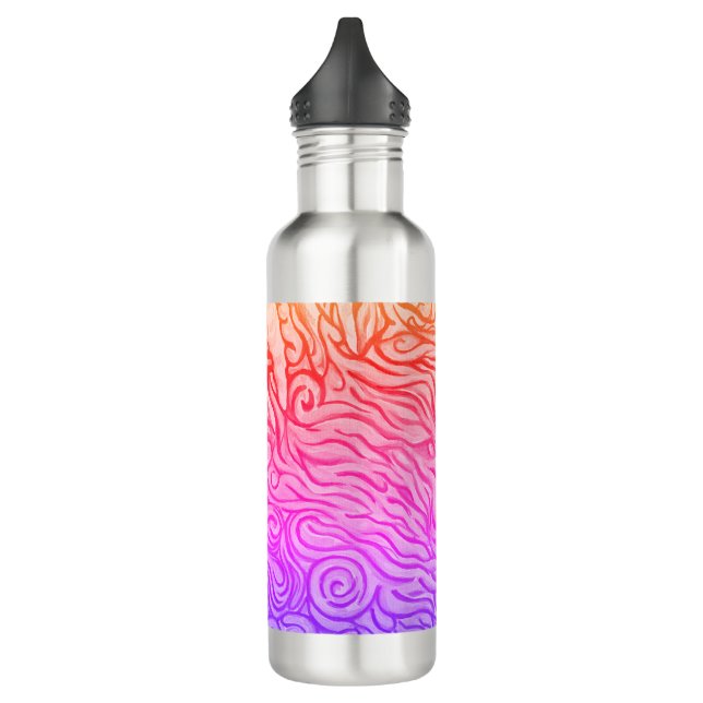 Abstract Lionfish Stainless Steel Water Bottle (Left)