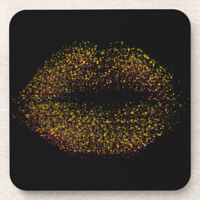 Abstract Lips #20 Beverage Coaster (Front)