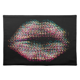 Abstract Lips #52 Cloth Placemat