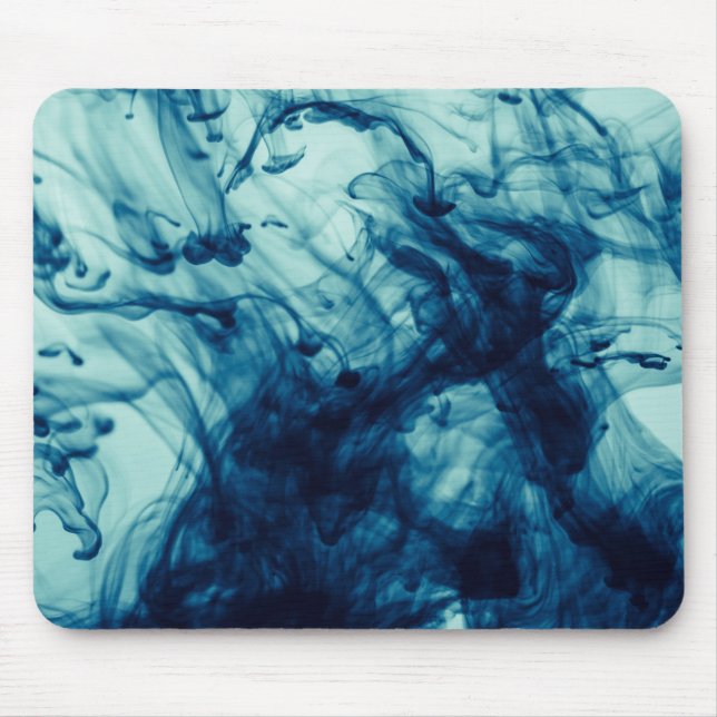 Abstract liquid blue modern design mouse pad (Front)