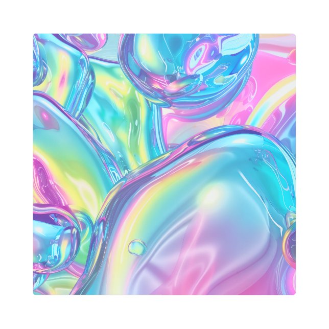 Abstract Liquid Chrome Stretched Canvas Print (Front)
