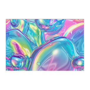 Abstract Liquid Chrome Stretched Canvas Print Acrylic Print