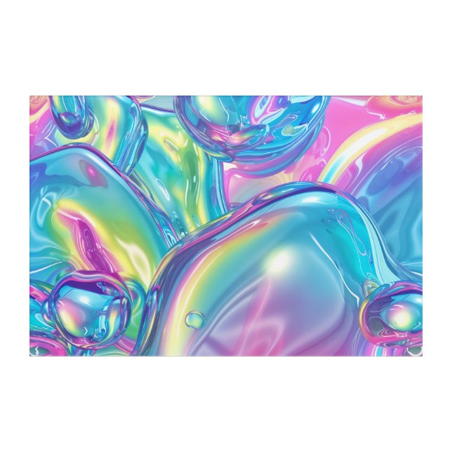 Abstract Liquid Chrome Stretched Canvas Print Acrylic Print (Front)