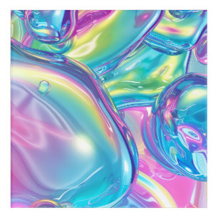 Abstract Liquid Chrome Stretched Canvas Print Acrylic Print