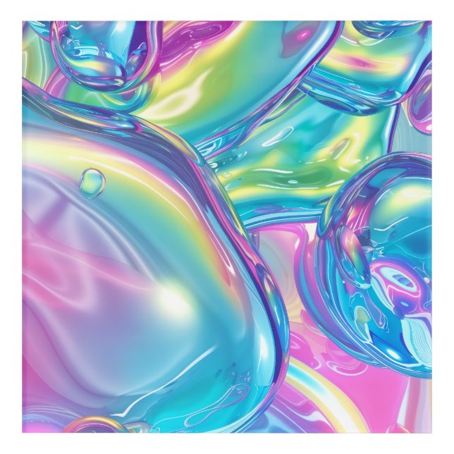Abstract Liquid Chrome Stretched Canvas Print Acrylic Print (Front)