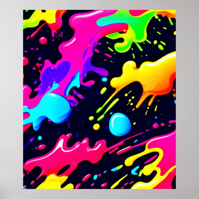 Abstract Liquid Color Explosion Art Poster (Front)