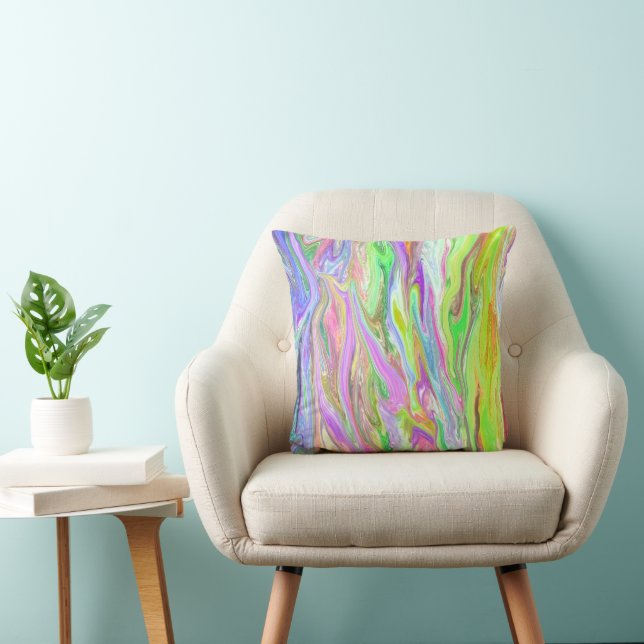 Abstract Liquid Color Glow Pillows (Chair)