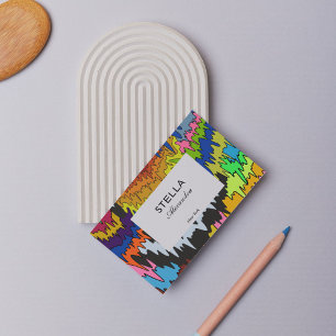 Abstract Liquid Drip Colorful Groovy Stripe Bold Business Card