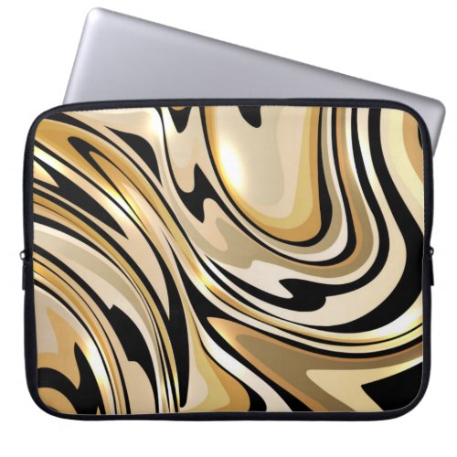 Abstract Liquid Gold Laptop Sleeve