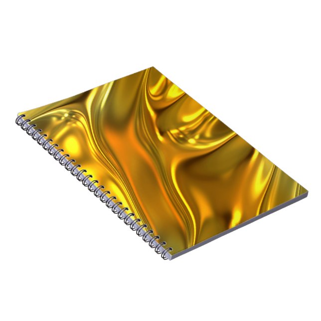 Abstract Liquid Gold Notebook (Right Side)
